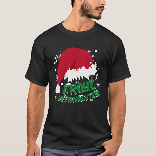 Christmas hat and snow  Merry Christmas T-Shirt (Vorderseite)
