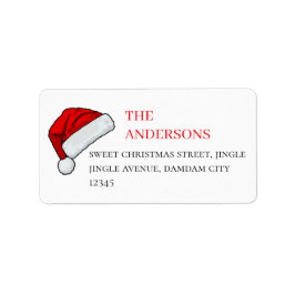 Christmas Hat Elegant Simple Return Address Adressaufkleber
