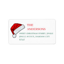 Christmas Hat Elegant Simple Return Address