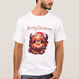 Christmas Hat Weihnachts Fairy Lights Yak T-Shirt