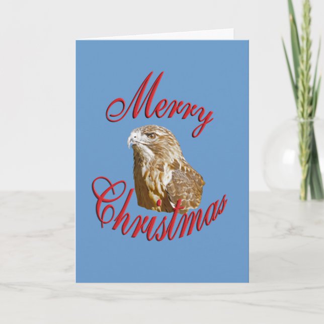 Christmas Hawk Feiertagskarte (Vorderseite)