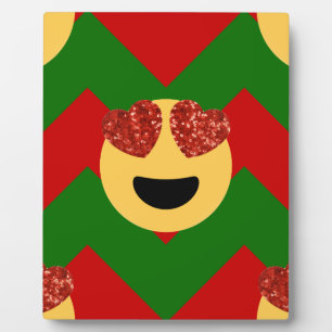 christmas heart eye emoji fotoplatte