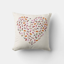 Christmas Heart Pillow | Festive Holiday Decor Cus Kissen