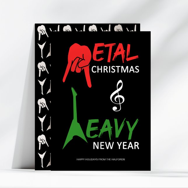 Christmas Heavy Metal Gitarre Rock Feiertagskarte (Von Creator hochgeladen)