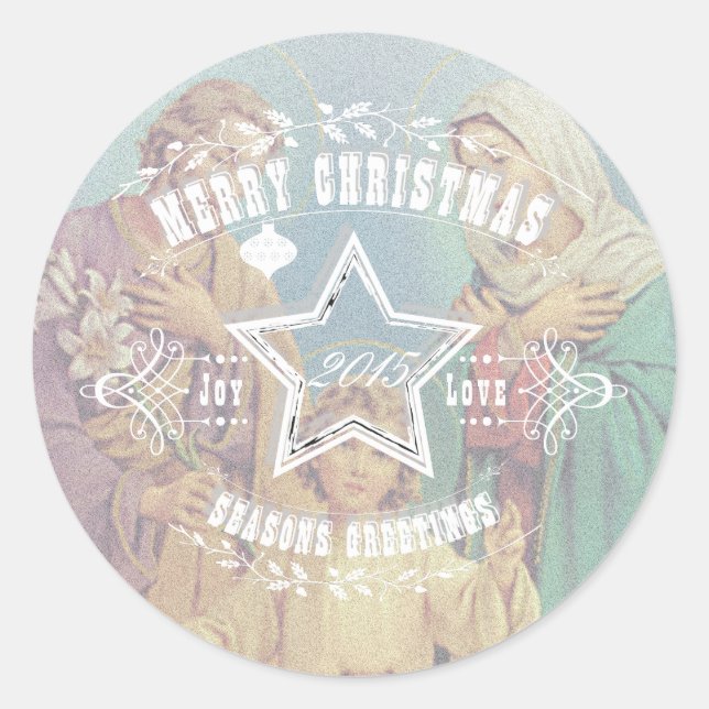 CHRISTMAS Heilige Familie - Aufkleber (Vorderseite)