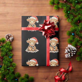 Christmas Highland Cow Moo Xmas Holiday Season Geschenkpapier