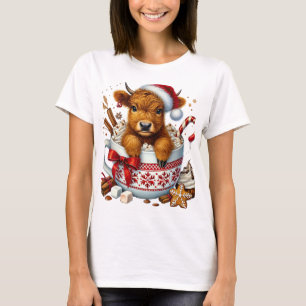 Christmas Highland Cow Tshirt