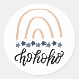 Christmas Ho Ho Ho Boho Rainbow Runder Aufkleber