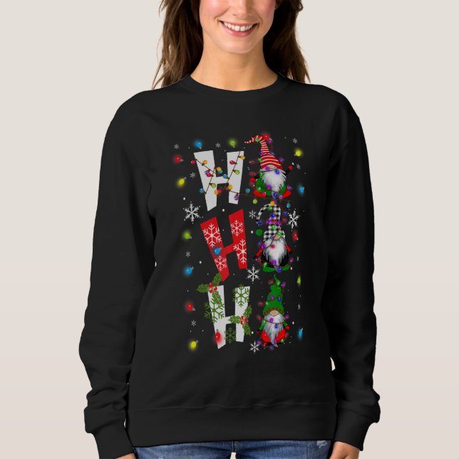 Christmas Ho Ho Ho Gnome Lights  Xmas Kids Boys Gi Sweatshirt (Vorderseite)