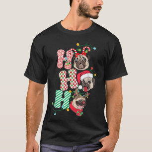 Christmas Ho Ho Ho Mops Dog Lover Funny Happy Holi T-Shirt