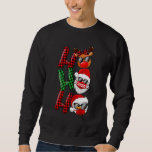 Christmas Ho Ho Ho Santa Reindeer Snowman Face Mas Sweatshirt<br><div class="desc">Weihnachten Ho Ho Ho Santa Reindeer Snowman Gesicht Maske Pajama.</div>