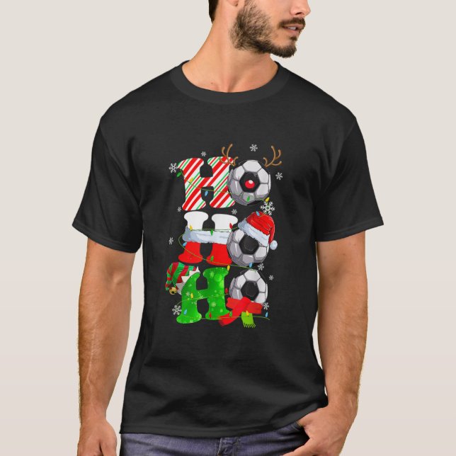 Christmas Ho-Ho-Ho Santa Reindeer Soccer Pajama Gi T-Shirt (Vorderseite)