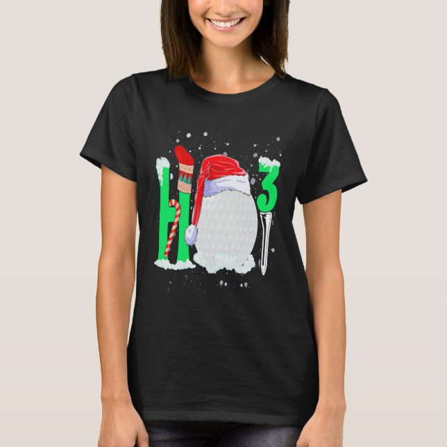 Christmas Ho Ho X 3 Golf Holiday Santa Hat Xmas T-Shirt (Vorderseite)