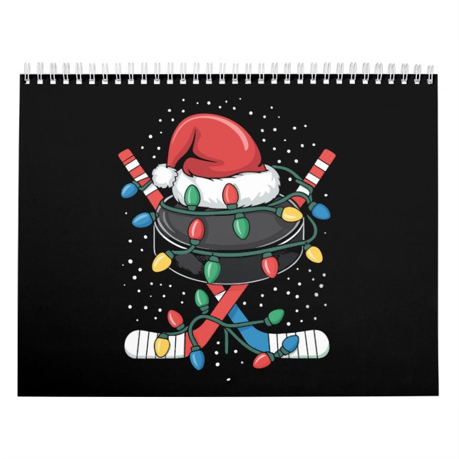 Christmas Hockey Xmas Santa Sports Hat Ball  Kalender (Titelbild)
