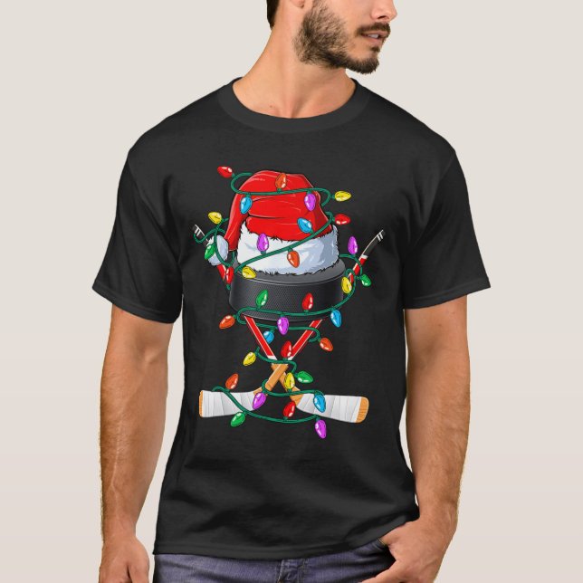 Christmas Hockey Xmas Santa Srts Hat Ball Kids B  T-Shirt (Vorderseite)