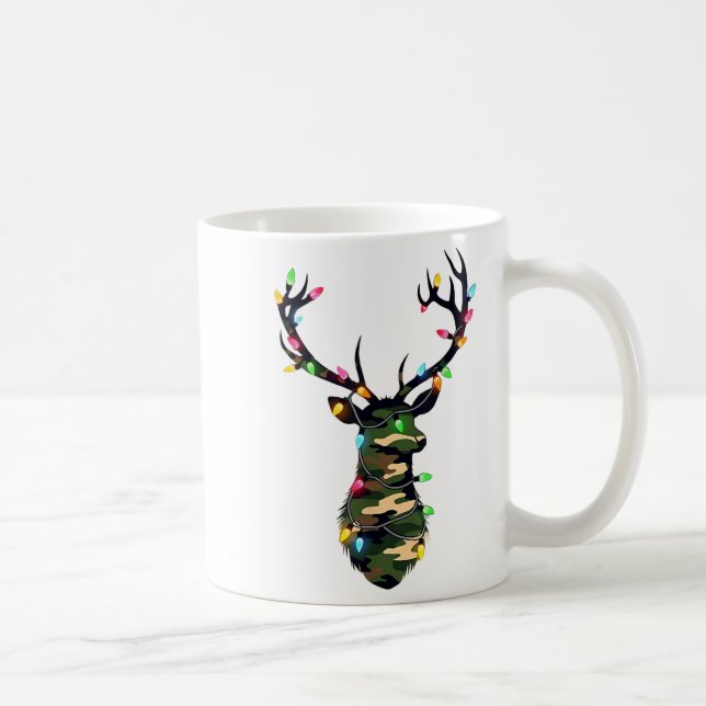 Christmas Holiday Camo Deer Hunting Reindeer Xmas  Kaffeetasse (Rechts)