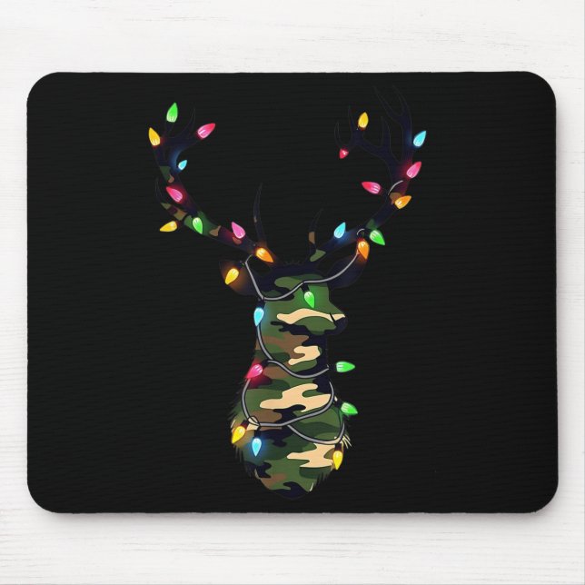 Christmas Holiday Camo Deer Hunting Reindeer Xmas  Mousepad (Vorne)