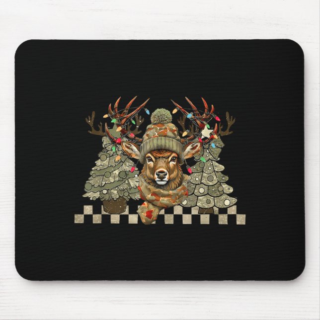 Christmas Holiday Camo Hunting Reindeer Deer Xmas  Mousepad (Vorne)