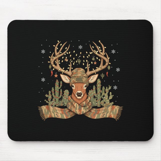 Christmas Holiday Camo Hunting Reindeer Deer Xmas  Mousepad (Vorne)