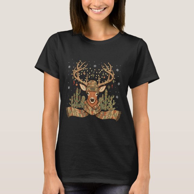Christmas Holiday Camo Hunting Reindeer Deer Xmas  T-Shirt (Vorderseite)
