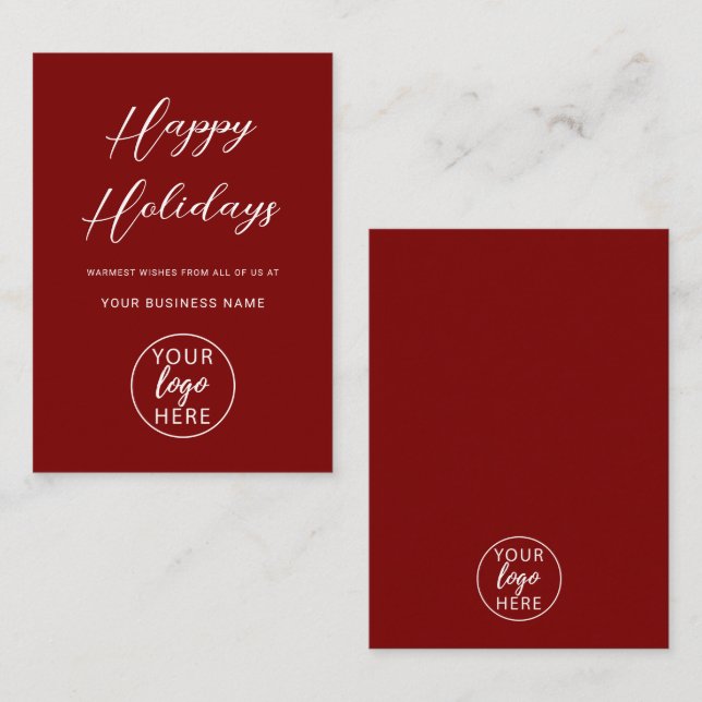 Christmas Holiday Company Logo Mitteilungskarte (Vorne/Hinten)