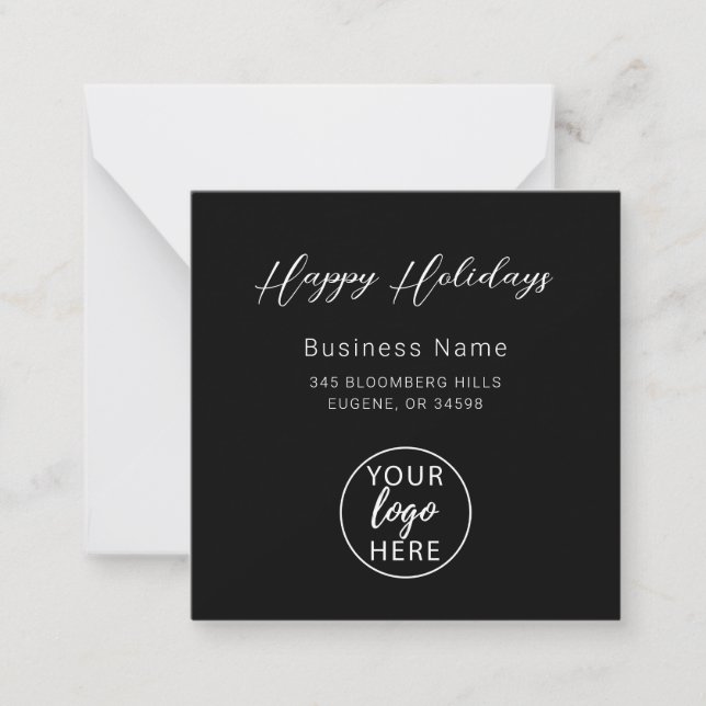 Christmas Holiday Custom Business Logo Mitteilungskarte (Vorderseite)
