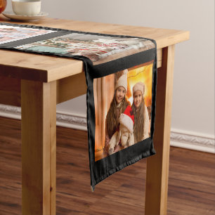 Christmas Holiday Foto Home Decor Keepsake Black Mittelgroßer Tischläufer