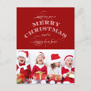 CHRISTMAS HOLIDAY FOTO POSTCARD RED FEIERTAGSPOSTKARTE