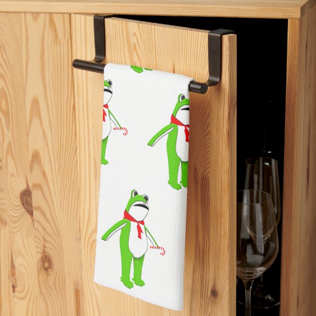 Christmas Holiday Frog Gift Kitchen Towel Geschirrtuch (Drittel gefaltet)