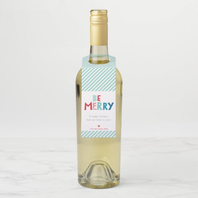 CHRISTMAS HOLIDAY GIFT fröhlich fröhlich bunte Typ Flaschenanhänger (Auf Flasche)