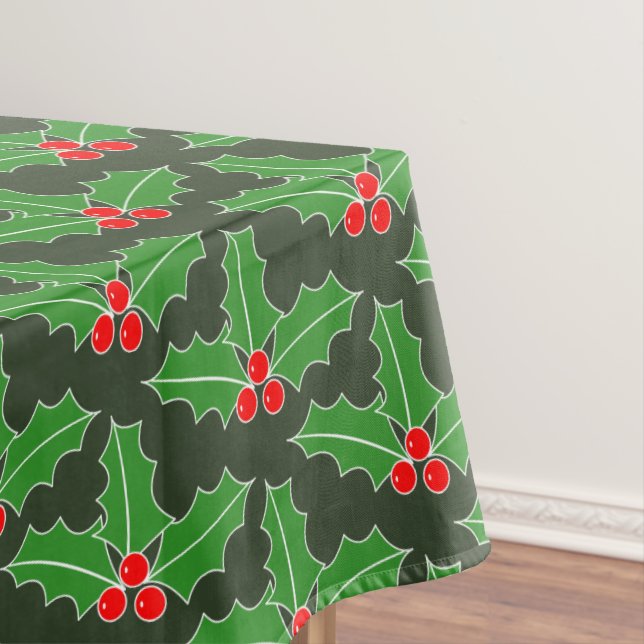 Christmas Holiday holly leaf pattern tablecloth Tischdecke (Beispiel)