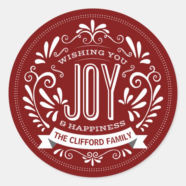 CHRISTMAS HOLIDAY JOY ROUND CHALK ART STICKERS (Vorderseite)