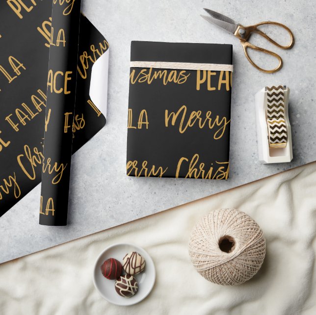 Christmas Holiday Joy text  Geschenkpapier (Kunsthandwerk)
