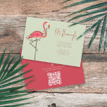 Christmas Holiday Lights Pink Flamingo QR Code Map Einladung<br><div class="desc">This design features Christmas holiday string light flamingo, elegant modern watercolor cute simple, a festive holiday twinkle lights fun, beach tropical coastal island house, modern elegant simple trendy, modern calligraphy script font, whimsical typography template, simple and minimal classic illustration, Christmas holiday chic celebration, unique minimalist hand drawn whimsical with scannable...</div>