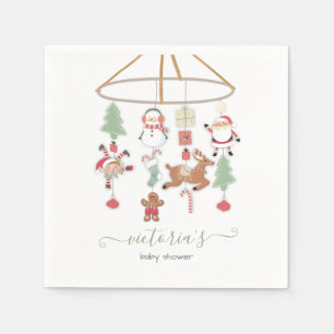 Christmas Holiday Mobile Baby Shower Serviette