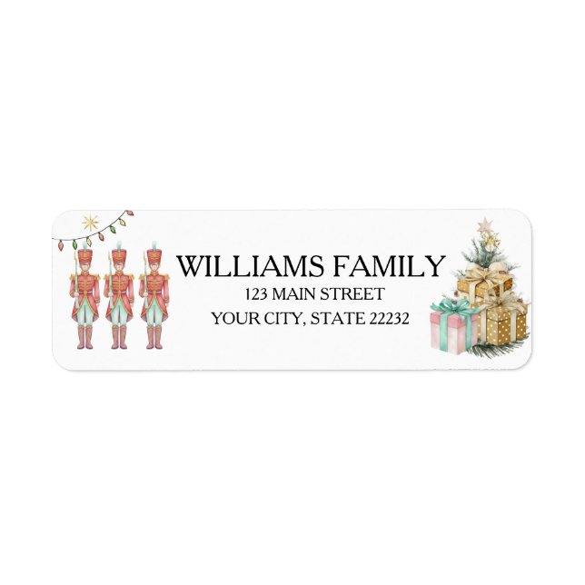 Christmas Holiday Nutcracker Address Label (Vorne)