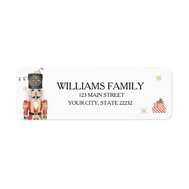 Christmas Holiday Nutcracker Address Label (Vorne)
