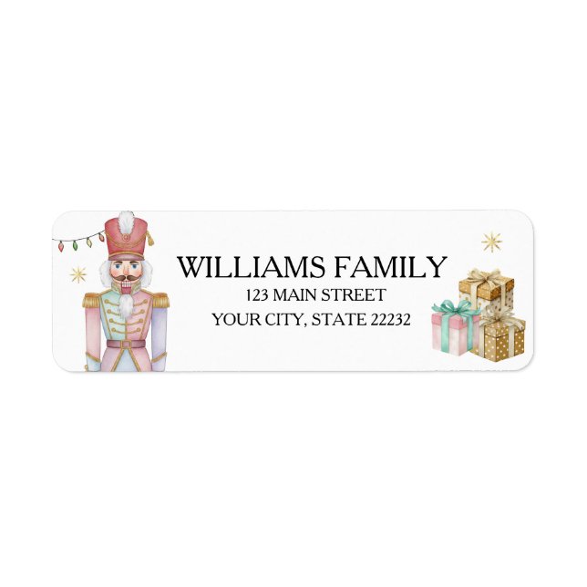 Christmas Holiday Nutcracker Address Label (Vorne)