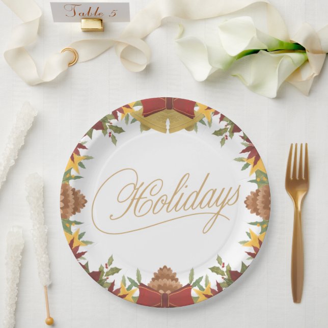 Christmas Holiday Paper Plates – Festive Dinner Pappteller (Hochzeit)