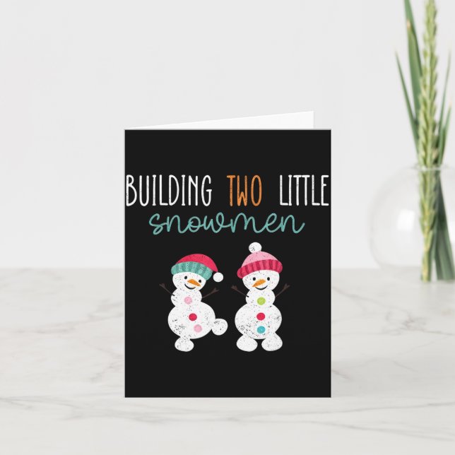 Christmas Holiday Pregnancy Announcement For Twin  Karte (Vorderseite)