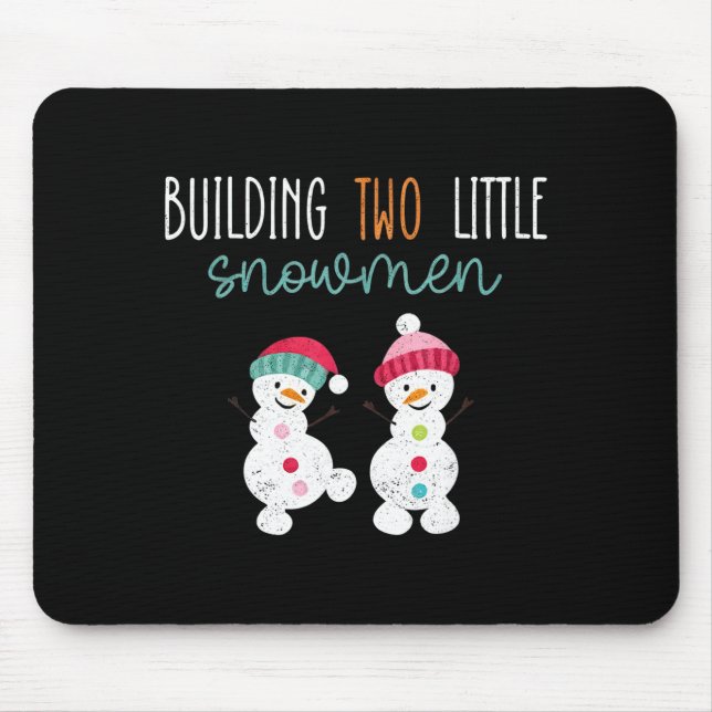 Christmas Holiday Pregnancy Announcement For Twin  Mousepad (Vorne)