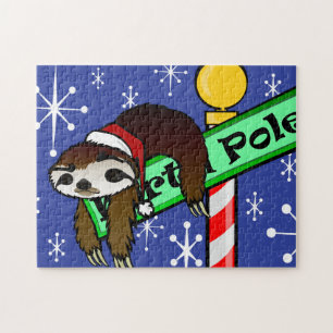 CHRISTMAS HOLIDAY SANTA SLOTH SLOTHMAS PUZZLE