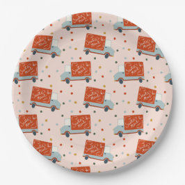 Christmas Holiday Santa's Mail Truck Paper Plates Pappteller