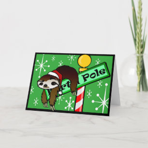 CHRISTMAS HOLIDAY SLOTH GRAPHIC GREETCARD FEIERTAGSKARTE