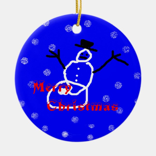 Christmas Holiday Snowman Ornament Template (Vorne)