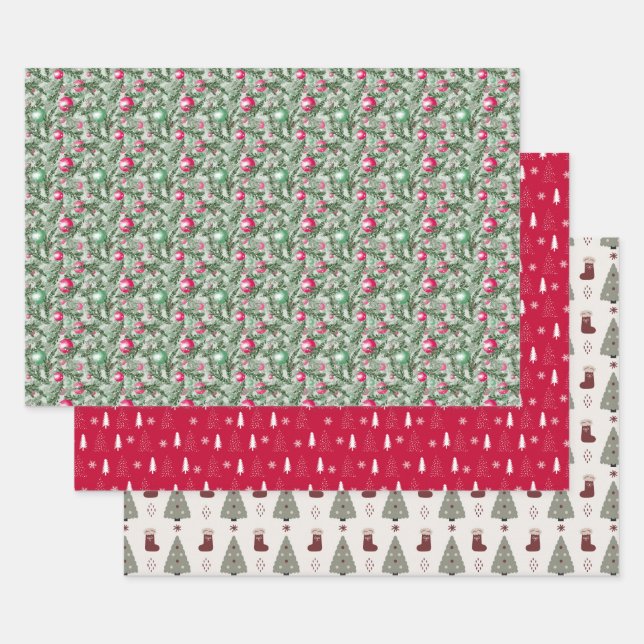 Christmas Holiday Three Pack  Geschenkpapier Set (Set)