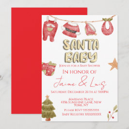Christmas Holiday Tree Santa Boy Baby Shower Einladung