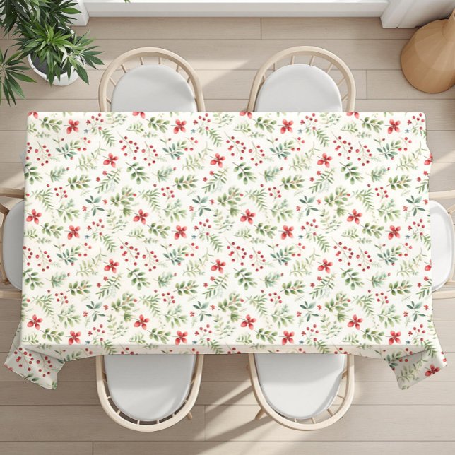 Christmas Holiday winter flowers – Kitchen Decor Tischdecke (Von Creator hochgeladen)