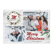 Christmas Holly 2 FOTOS Collage Bark