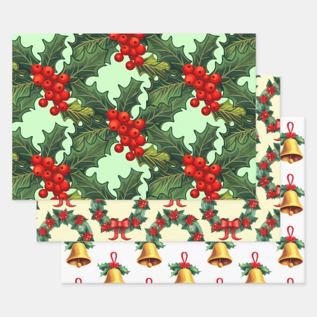 Christmas Holly Berries Geschenkpapier Set (Set)